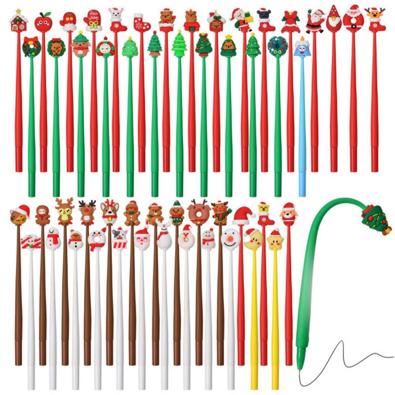 50 Pcs Christmas Gel Pens - Christmas Gel Ink Novelty Cute Fun Pens, Winter Smooth Writing Pen, Xmas Teacher's Gift, Exchanging Gifts Among Classmates - Image 1